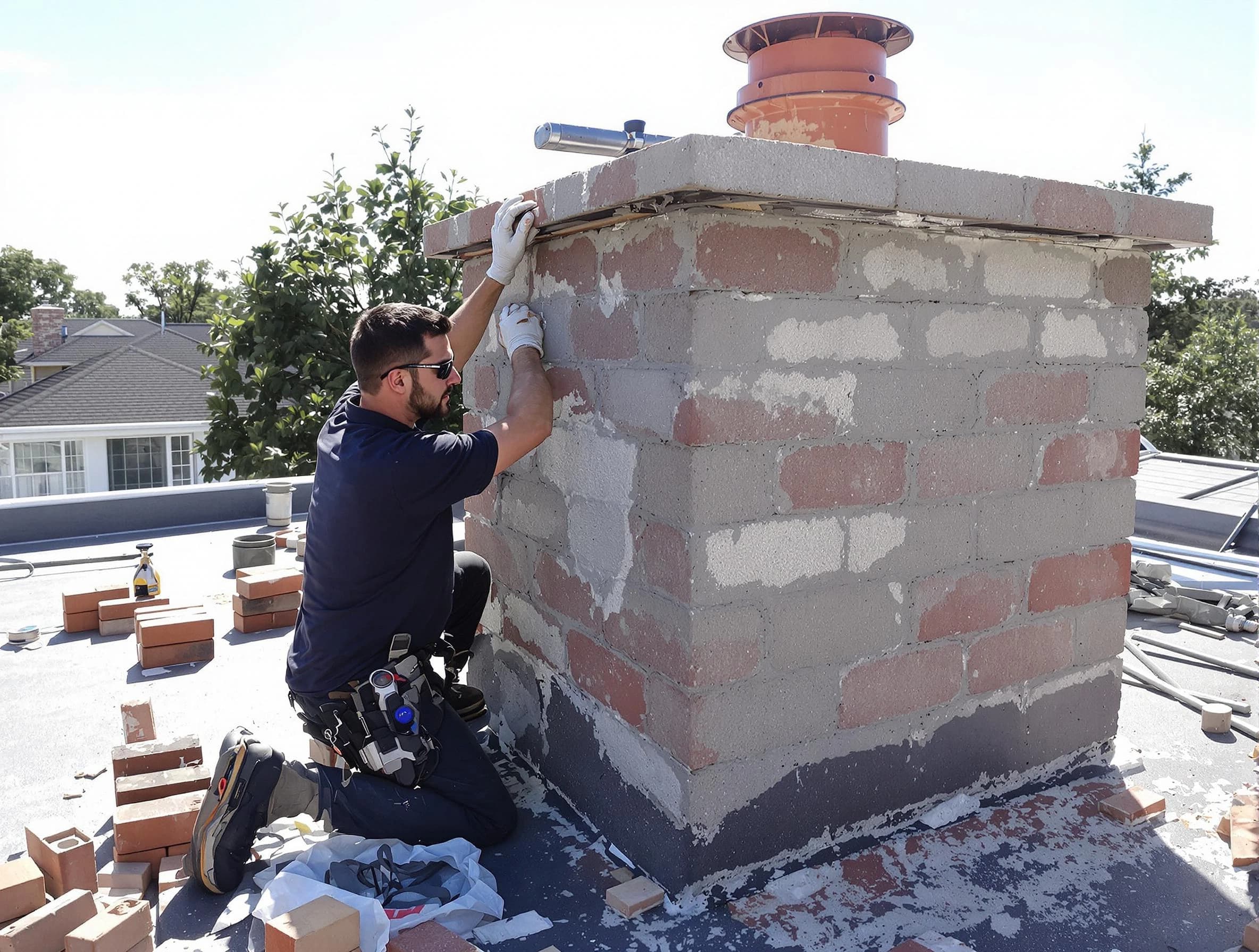 Advanced chimney repair process by Burlington Chimney Sweep in Burlington, MA