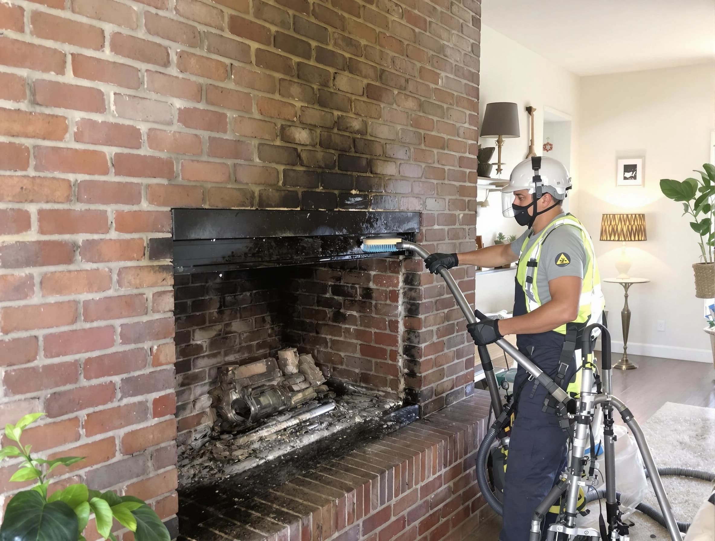 Burlington Chimney Sweep providing fireplace cleaning services in Burlington, MA