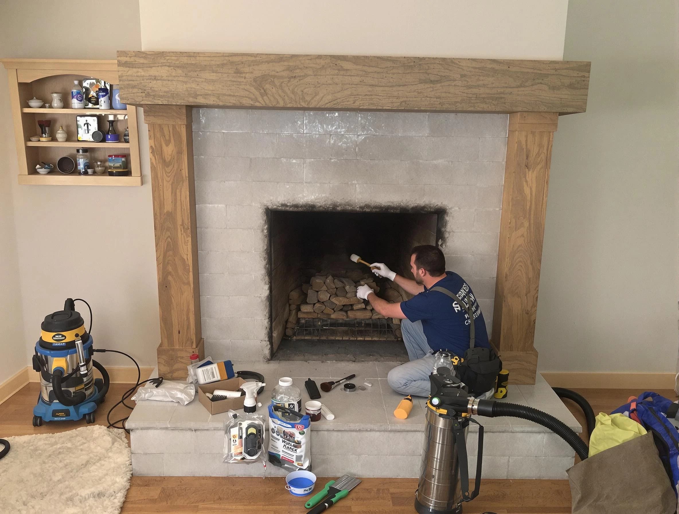 Detailed creosote removal process by Burlington Chimney Sweep in Burlington, MA