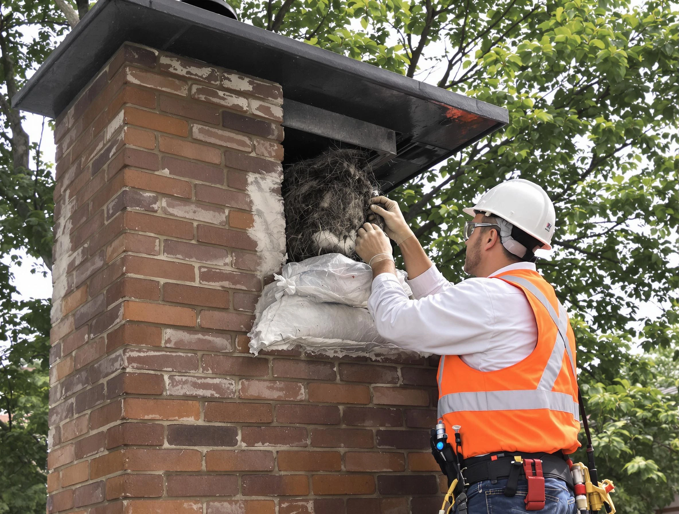 Humane removal of debris and animals by Burlington Chimney Sweep in Burlington, MA