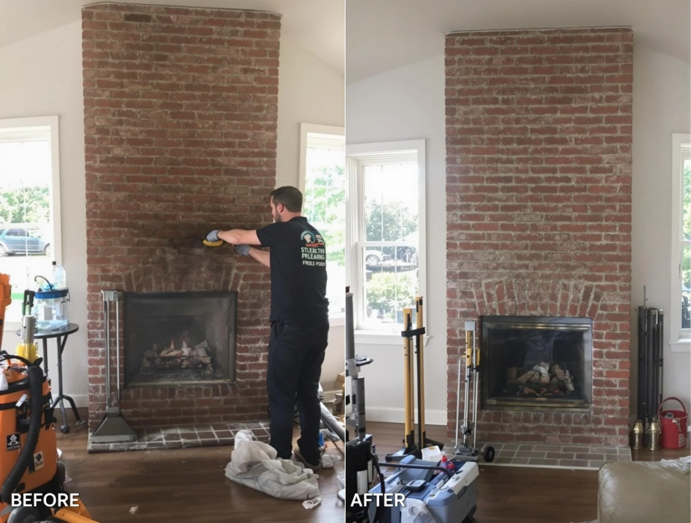 Finished chimney sweeping service by Burlington Chimney Sweep in Burlington, MA