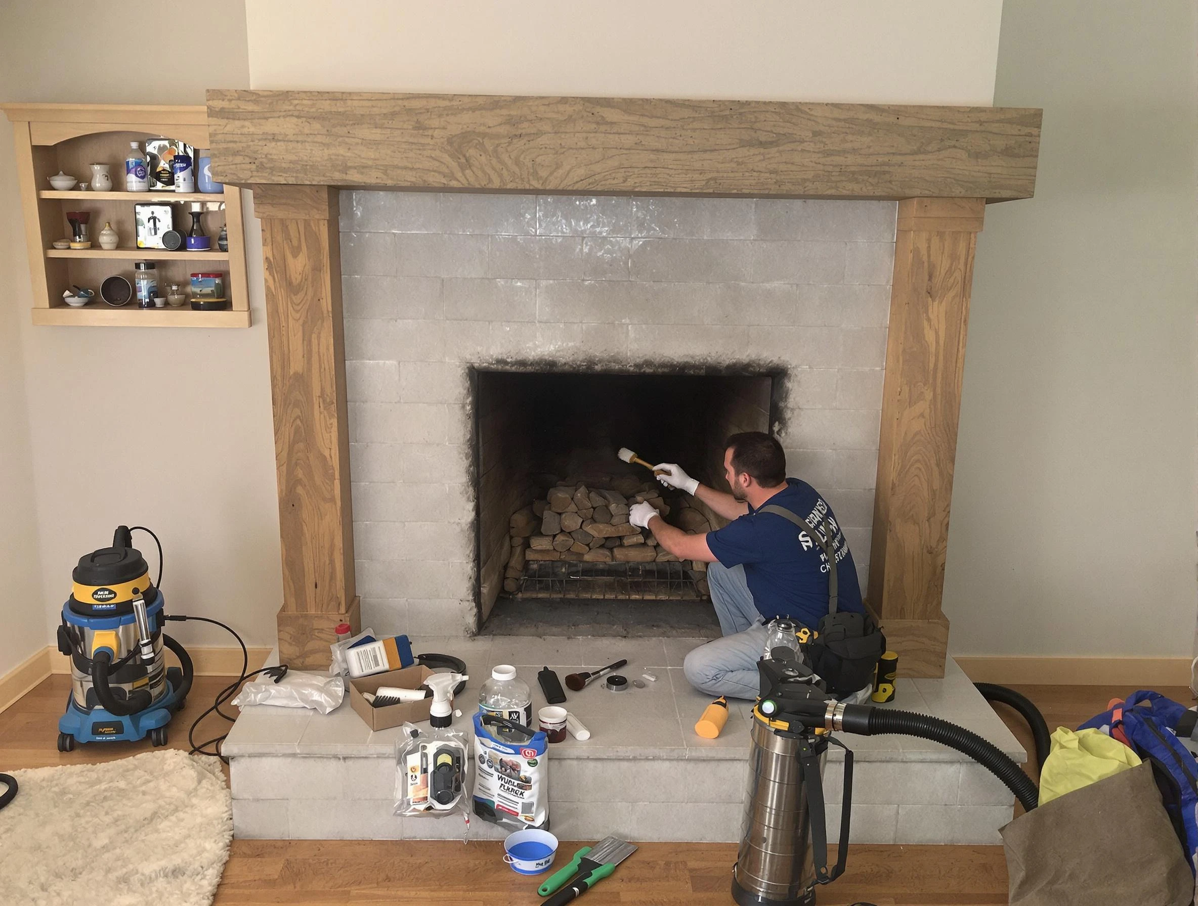 Detailed creosote removal process by Burlington Chimney Sweep in Burlington, MA
