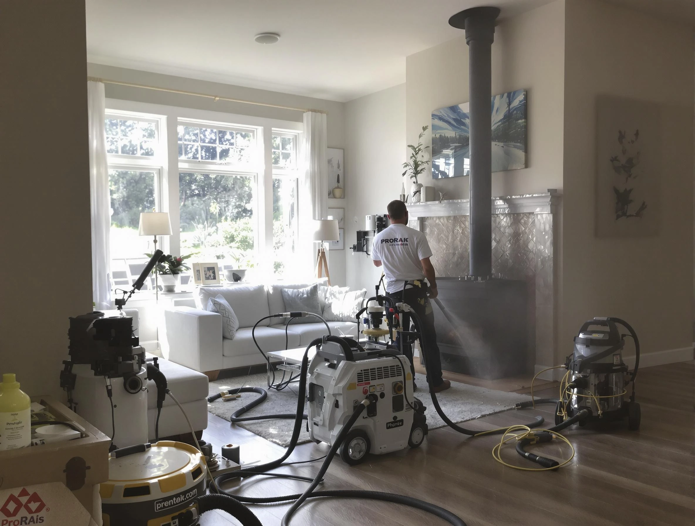 Soot removal service by Burlington Chimney Sweep for a fireplace in Burlington, MA